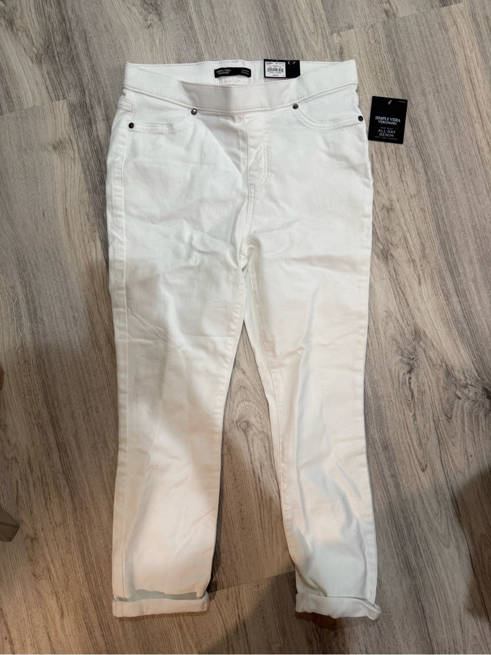 Simply Vera Vera Wang White Stretch Jeggings